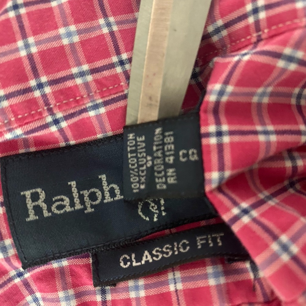 RALPH LAUREN Pink Multicolor Plaid Classic Fit Long Sleeve Button Up Shirt L - Picture 7 of 10